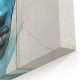 Abstract Electric Portrait - Expressive Blue and Black Minimalist Art