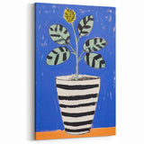 Vibrant Electric Botanical Art - Modern Blue and Yellow Plant Wall Decor