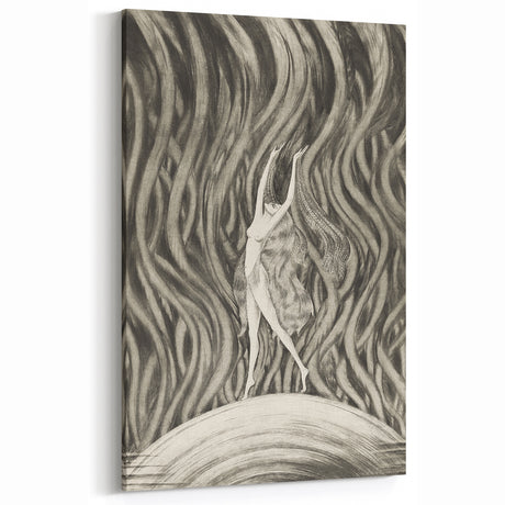 Vintage Gothic Canvas – Elegant Female Silhouette Gothic Wall Art