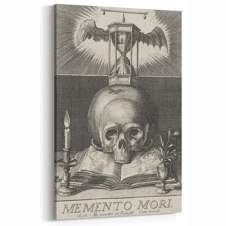 Medieval Memento Mori Gothic Canvas – Vintage Skull Gothic Wall Art