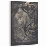 Dark Warrior Gothic Canvas – Epic Battle Scene Gothic Wall Art Decor