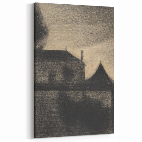 Haunted House Gothic Canvas – Dark Vintage Architecture Wall Art Decor