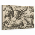 Medieval Gothic Canvas - Vintage Mythical Beast Illustration Wall Art