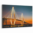 Charleston Framed Art – Iconic South Carolina Bridge at Night