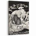 Dark Decor Style - Mysterious Owls Illustration on Gothic Canvas Print