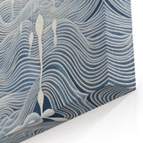 Abstract Electric Wave Art - Flowing Blue and White Modern Decor Canvas