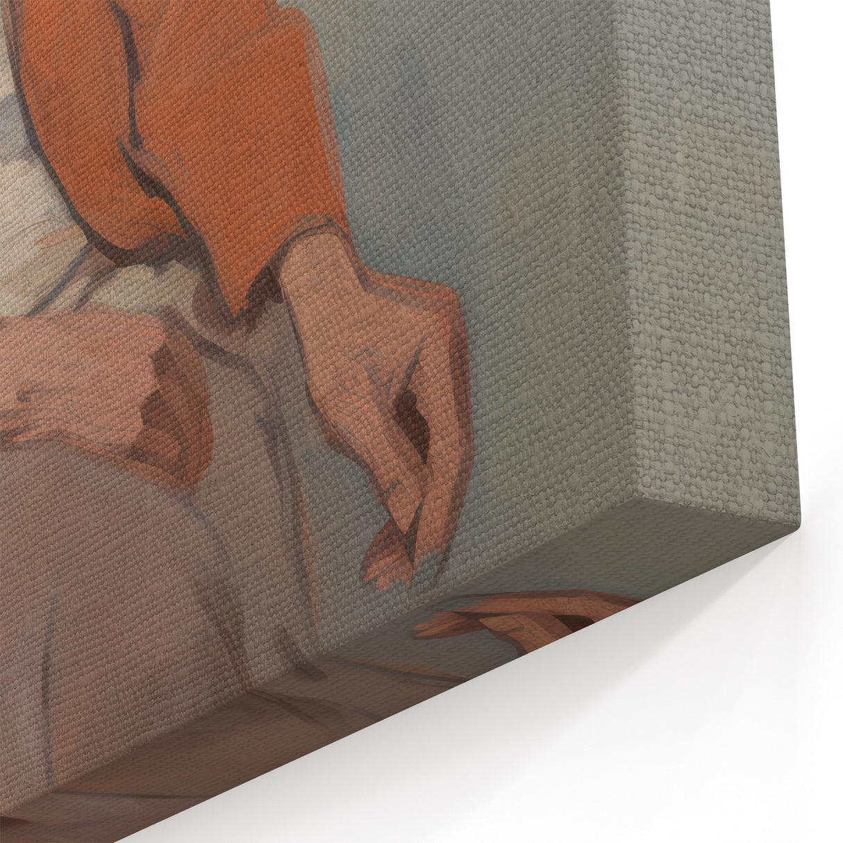 Expressive Electric Wall Art - Warm Portrait of Man in Orange Tones