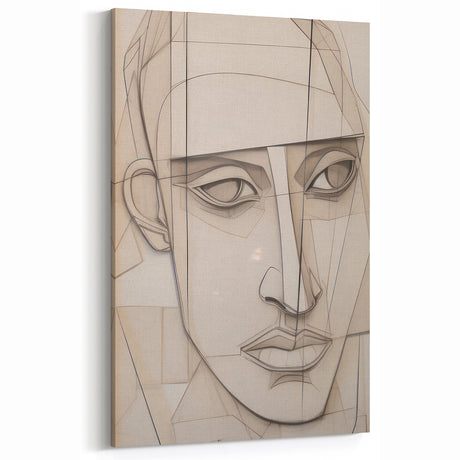 Geometric Electric Portrait - Abstract Minimalist Art for Modern Spaces