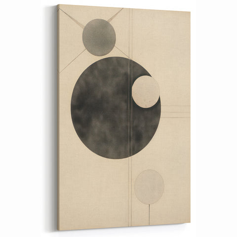 Minimalist Geometric Electric Art - Abstract Circles Canvas Decor