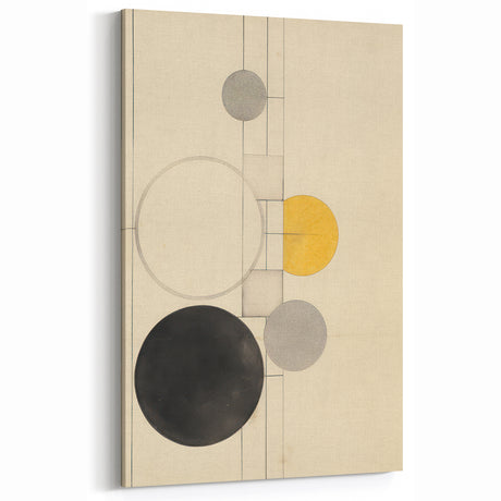 Modern Geometric Electric Art - Abstract Circle and Line Canvas Decor
