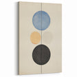 Vertical Geometric Circle Art - Modern Blue and Black Wall Canvas Decor