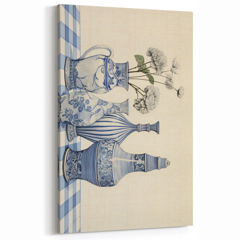 Elegant Electric Art Canvas – Modern Blue Vase Electric Wall Decor
