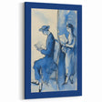 Blue Electric Art Canvas – Modern Reading Scene Electric Wall Decor