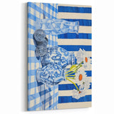 Classic Electric Art Canvas – Blue Floral Vase Electric Wall Decor
