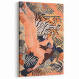 Surreal Electric Art Canvas – Vibrant Tiger & Foliage Wall Decor