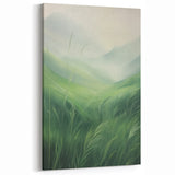 Misty Green Electric Art Canvas – Serene Nature Landscape Wall Decor