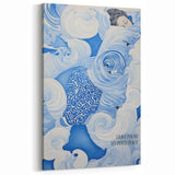 Tranquil Electric Art Canvas – Swirling Blue and White Dream Wall Decor