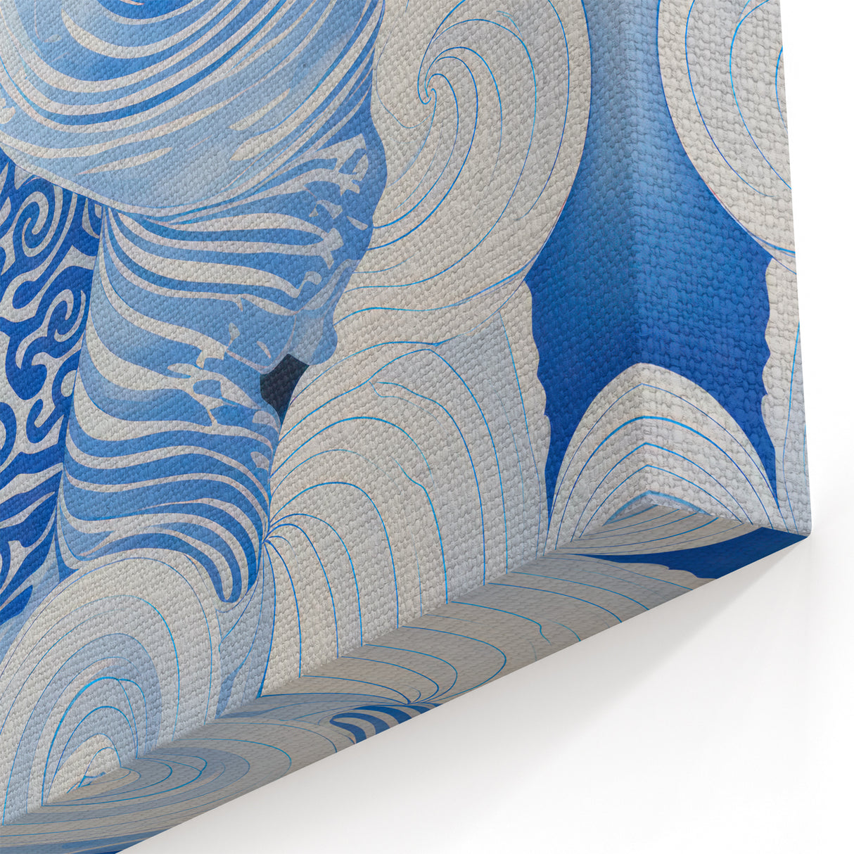 Tranquil Electric Art Canvas – Swirling Blue and White Dream Wall Decor