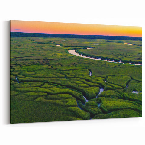 Charleston Scenic Art - Lowcountry Marshlands at Sunset South Carolina Print