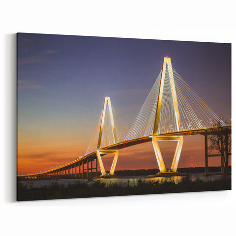 Charleston Skyline Art – Arthur Ravenel Jr. Bridge Charleston SC Art Print