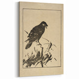 Minimalist Bird Grunge Art - Abstract Black and White Canvas Print