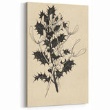Botanical Black and White Grunge Art - Distressed Canvas Print Decor