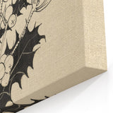 Botanical Black and White Grunge Art - Distressed Canvas Print Decor