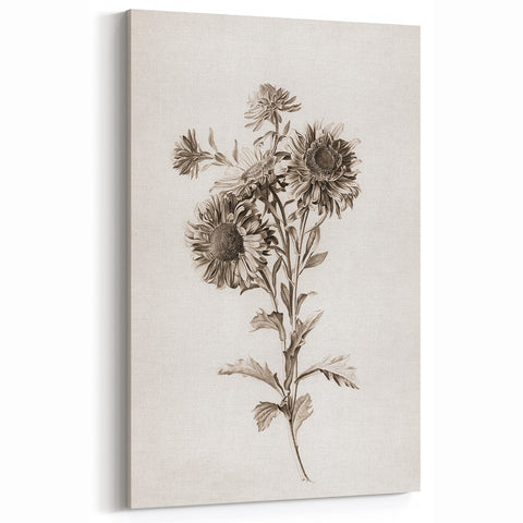 Grunge Wall Art - Distressed Sunflower Canvas Print for Modern Decor