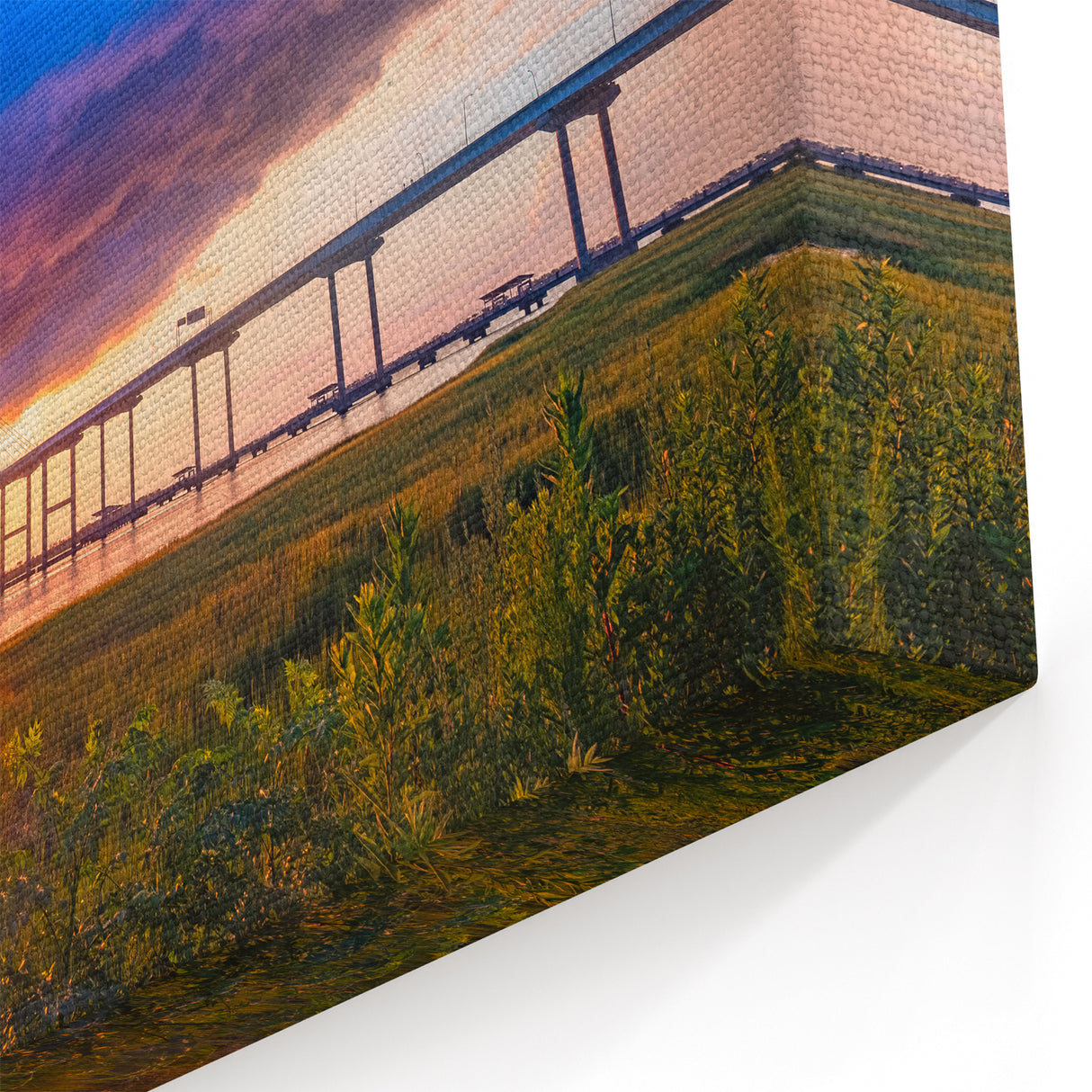 Charleston Photography - Ravenel Bridge Sunset South Carolina Scenic Art