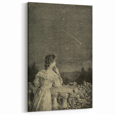 Vintage Stargazing Grunge Art - Distressed Canvas Print - Urban Decor