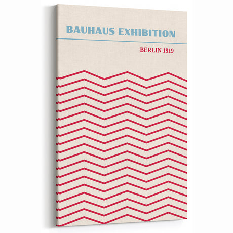 Bohemian Wall Art | Bauhaus Exhibition Berlin 1919 Boho Canvas | Zigzag Print