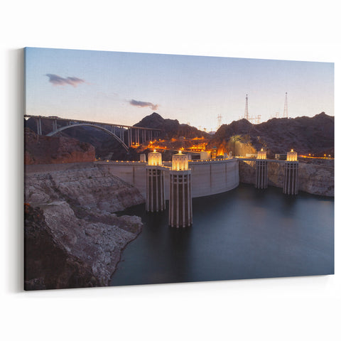 Hoover Dam Canvas - Famous Nevada Scenery Art Landmark Photography