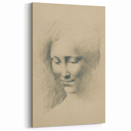 Vintage Portrait Grunge Art - Distressed Sketch Canvas Print - Urban Decor