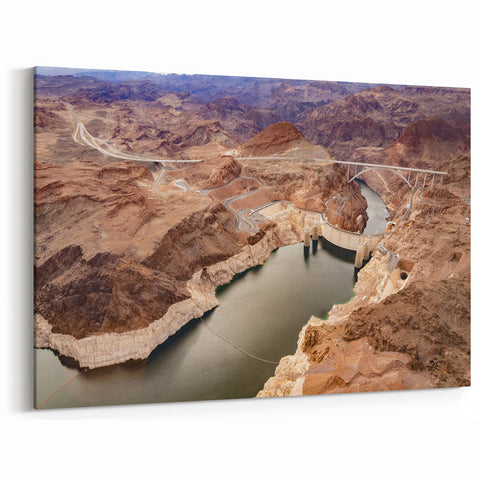 Aerial Hoover Dam Wall Art - Scenic Nevada Iconic Landmark Print