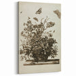 Distressed Grunge Botanical Print - Vintage Floral and Butterfly Art