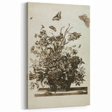Distressed Grunge Botanical Print - Vintage Floral and Butterfly Art