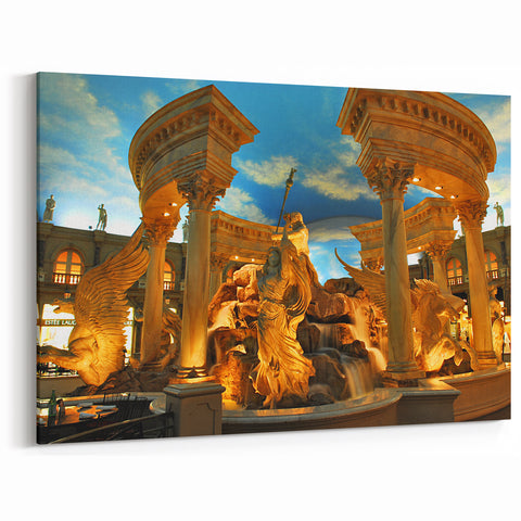 Las Vegas Wall Art - Majestic Roman Statues Vegas Skyline Canvas Print