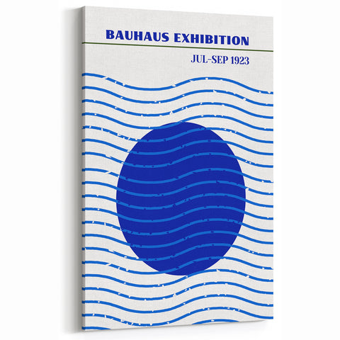 Bohemian Wall Art | Bauhaus Exhibition 1923 Boho Canvas | Blue Circle