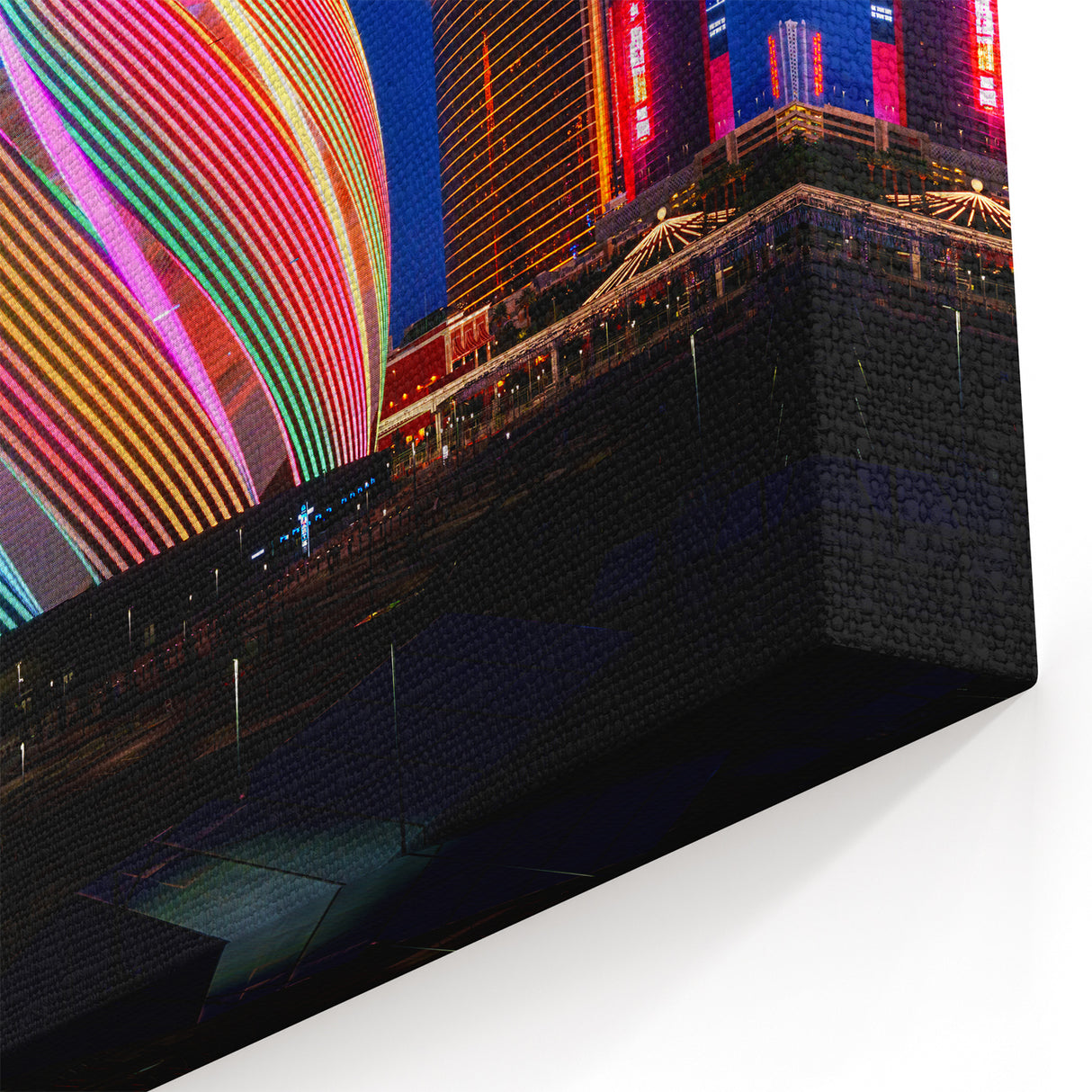Las Vegas Wall Art – Vibrant Sphere and Skyline Neon Canvas Print