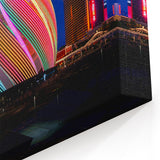 Las Vegas Wall Art – Vibrant Sphere and Skyline Neon Canvas Print
