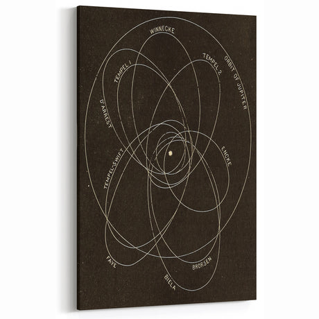 Grunge Orbital Paths Illustration - Vintage Astronomy Wall Art Print