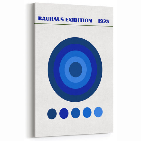 Bohemian Wall Art | Bauhaus Exhibition 1923 Boho Canvas | Blue Circles