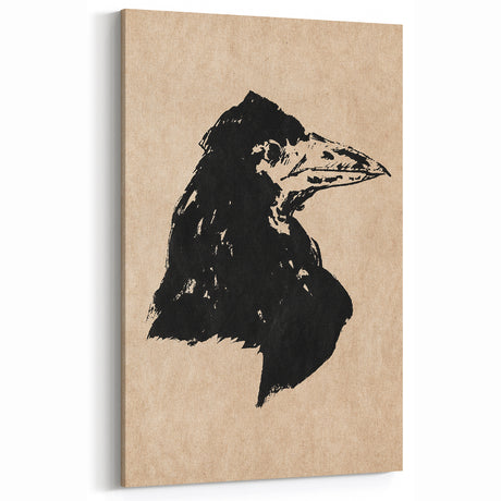 Grunge Crow Wall Art - Distressed Black Ink Print for Edgy Decor