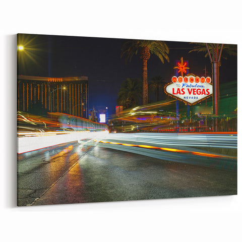 Vegas Skyline Canvas – Neon Lights Las Vegas Strip Photography Wall Art