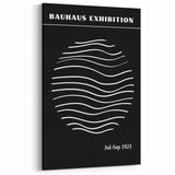 Bohemian Wall Art | Black & White Bauhaus Wavy Lines Canvas | Eclectic Print