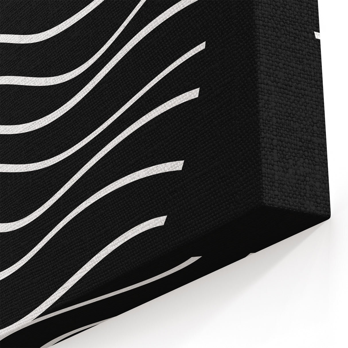 Bohemian Wall Art | Black & White Bauhaus Wavy Lines Canvas | Eclectic Print
