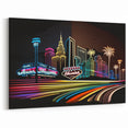 Neon Lights Las Vegas Poster – Vibrant Vegas Skyline Wall Art