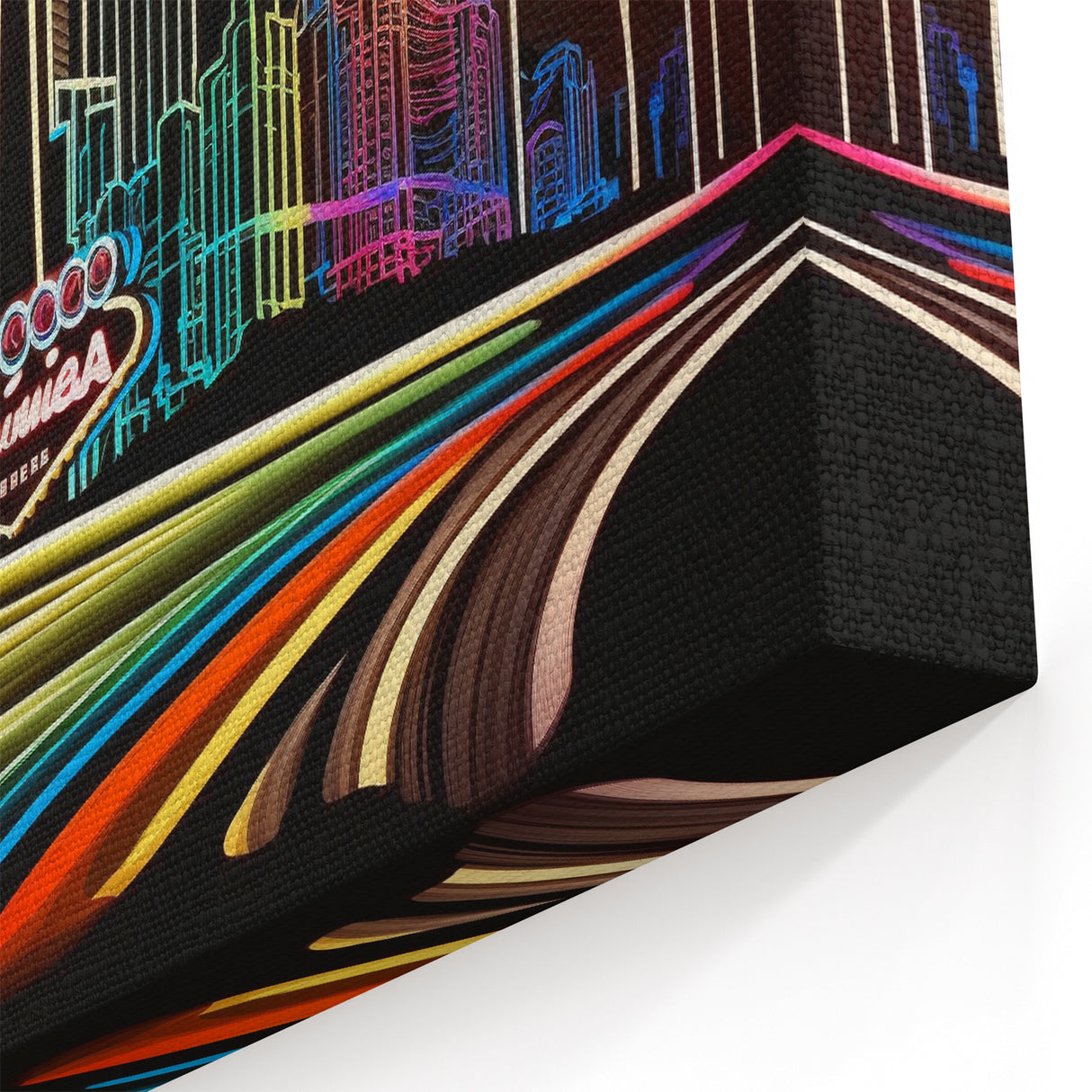 Neon Lights Las Vegas Poster – Vibrant Vegas Skyline Wall Art
