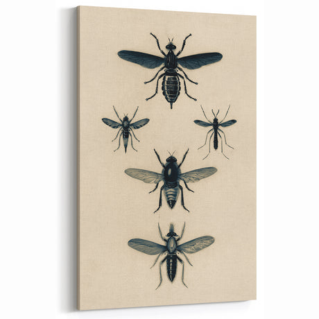 Vintage Insect Grunge Art | Retro Canvas Print | Urban Wall Decor