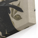 Grunge Wall Art - Vintage Raven Print on Stretched Canvas or Acrylic Glass